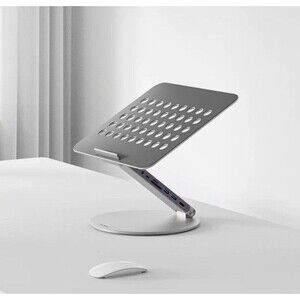 NEW Kuxiu X53 Ergonomic Laptop Stand Built-in 8-in-1 USB-C Hub Ports Space Gray